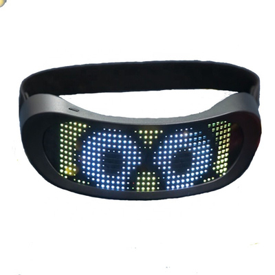 Kontrola aplikacji Programowalne okulary Led Konfigurowalne wzory Ładowanie USB