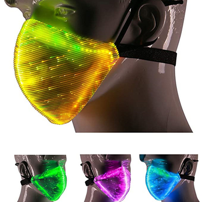 LED Light Up Face Mask 7 kolorowych świateł USB Akumulator świecący w ciemności