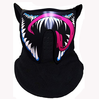 Rave Voice Maska na twarz LED Reaktywny dźwięk Venom Design