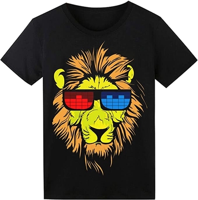Sound Control LED Light Up T Shirt 100% bawełna zmywalna dla pary