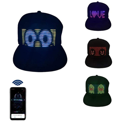 Programowalny kapelusz Bluetooth LED Dostosowana kontrola aplikacji Smart Cap