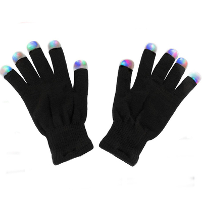 3 kolorowe rękawiczki LED Luminous Fingertip Flashing na imprezę Rave