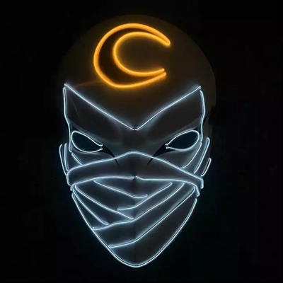 Moon Knight Halloween Light Up Led Mask Pvc Materiał świecący w ciemności