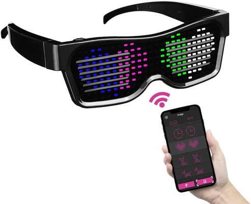 Programowalne okulary led USB z możliwością ładowania Tekst Graffiti Animacja Tryby rytmu muzycznego