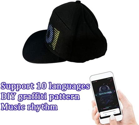 Programowalny wzór tekstowy DIY Bluetooth LED Hat Sterowanie aplikacją Magiczny wyświetlacz LED Hat