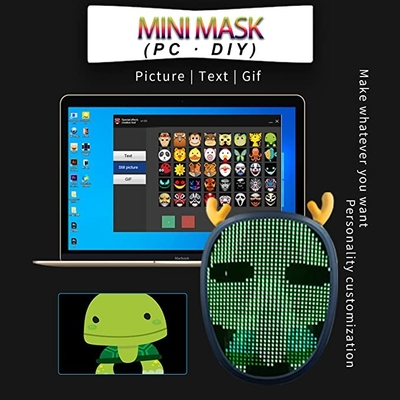 Inteligentna maska ​​​​do twarzy LED dla dzieci Przekształcająca akumulator 1200 mAh