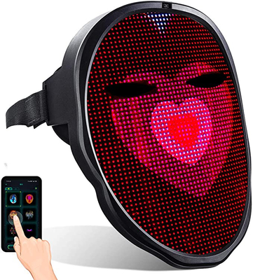 DIY Inteligentna maska ​​​​na twarz LED Podświetlana maska ​​pełnotwarzowa z akumulatorem
