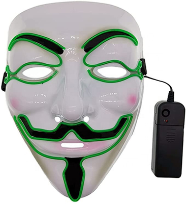 Haker Halloween Maska LED Luminous Flashing na przebranie na karnawał!