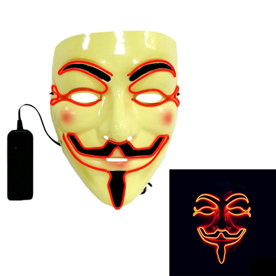 Haker Halloween Maska LED Luminous Flashing na przebranie na karnawał!