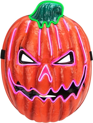 Maska na twarz z dyni Halloween z regulowanymi gumkami