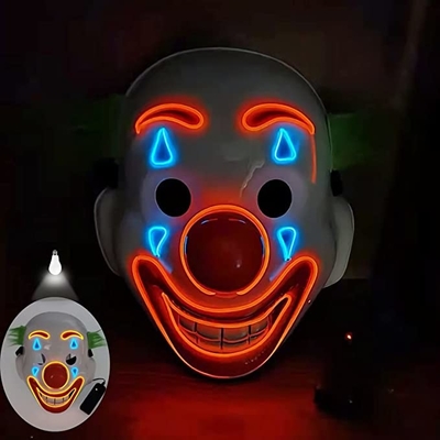 Joker Clown Luminous LED Oświetlenie Halloween Maska na rekwizyty na imprezę cosplay