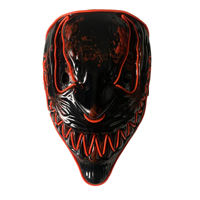 Venom Halloween Scary Light Up Mask z Neon EL Wire 3 tryby oświetlenia