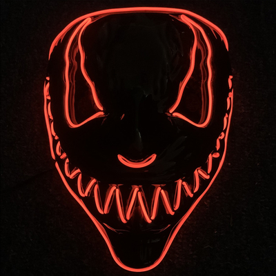 Venom Halloween Scary Light Up Mask z Neon EL Wire 3 tryby oświetlenia