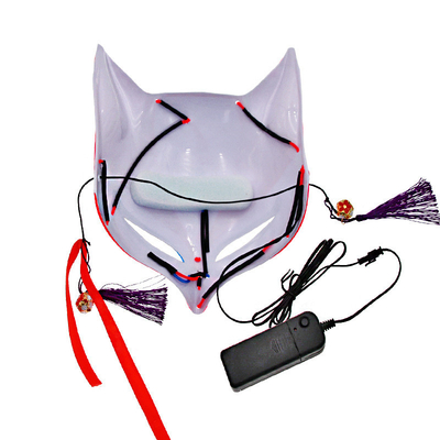 Halloweenowa maska ​​lisa LED Light Up dla dorosłych Dzieci Japońskie anime