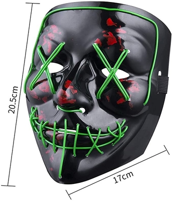 LED Luminous Halloween LED Face Mask Full Face Light Up dla dorosłych