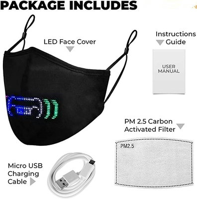 Party Festival Programowalna maska ​​LED na twarz Bluetooth Sterowana aplikacją USB do ładowania
