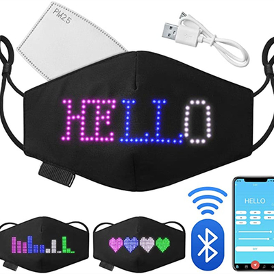 Unisex LED Light Up Programowalna osłona twarzy Maska przewijania tekstu