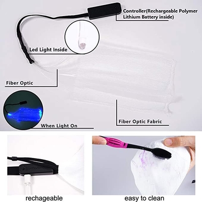 LED Light Up Face Mask 7 kolorowych świateł USB Akumulator świecący w ciemności