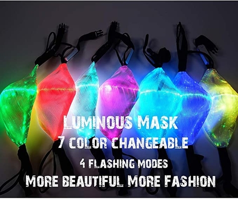 LED Light Up Face Mask 7 kolorowych świateł USB Akumulator świecący w ciemności
