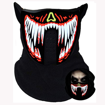Voice Light Up Led Mask Red Face Upiorny na twarz dla DJ Halloween Party