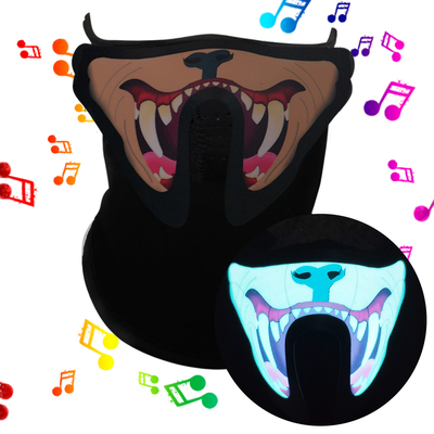 Migający głos Led Light Up Face Mask Odporny na kurz Wygodny w noszeniu