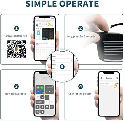 Programowalne okulary LED z aplikacją Bluetooth Inteligentne okulary DIY