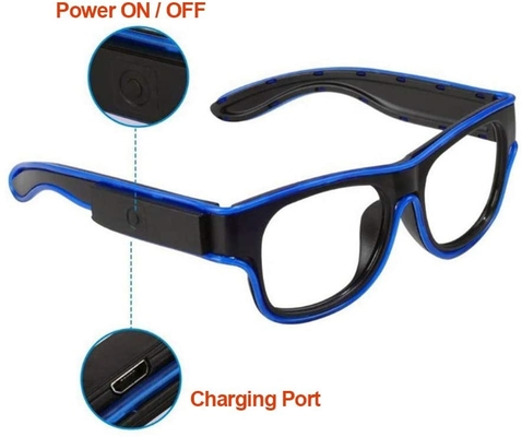16x15cm LED Light Up Okulary Bezprzewodowe z akumulatorem USB 140 mAh
