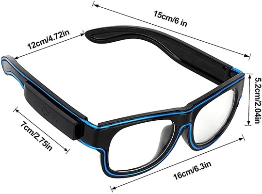 16x15cm LED Light Up Okulary Bezprzewodowe z akumulatorem USB 140 mAh