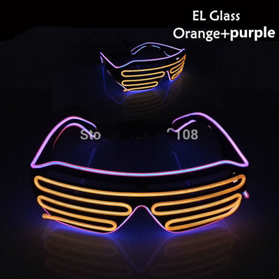 Light Up Shutter Okulary LED Neon El Wire Luminous Flashing Portable