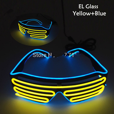 Light Up Shutter Okulary LED Neon El Wire Luminous Flashing Portable