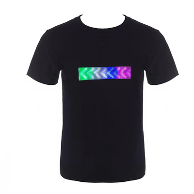 Programowalna koszulka LED Light T Shirt na smartfona Sterowanie wyświetlaniem komunikatu Wzór