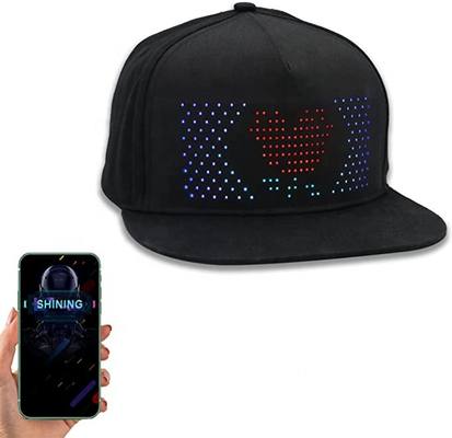 Wielojęzyczna czapka Bluetooth LED RGB Kolorowa edycja tekstu Rysowanie obrazu muzycznego