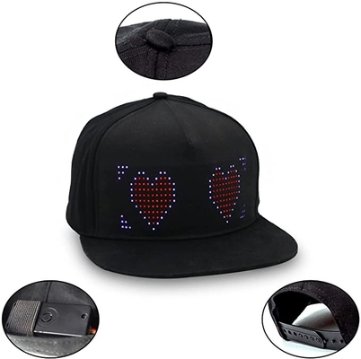 Wielojęzyczna czapka Bluetooth LED RGB Kolorowa edycja tekstu Rysowanie obrazu muzycznego
