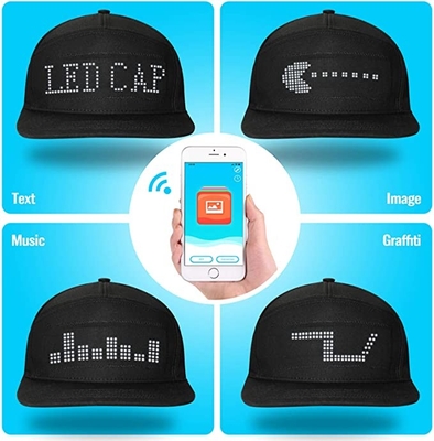 Programowalny wyświetlacz LED Bluetooth Hat Komunikat Edytowalne fajne czapki