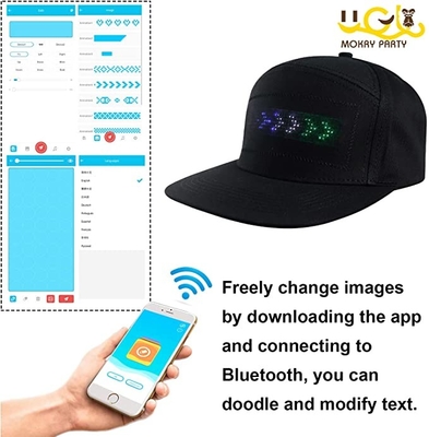 Animowana czapka z wyświetlaczem LED Bluetooth na imprezę