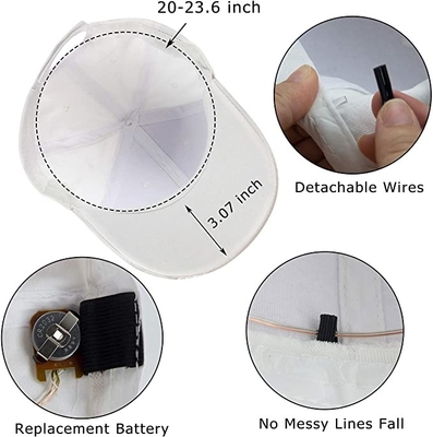 Świecące czapki z daszkiem LED Multi Color Regulowany pasek na rzep