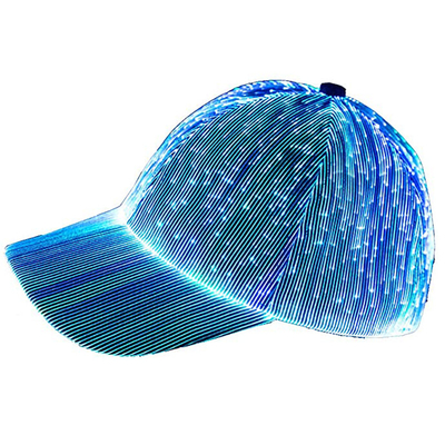 Para świecące czapki LED Światłowodowe migające czapki Ładowanie USB