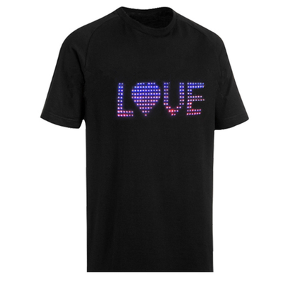 APP Control LED Message T Shirt z wyświetlaczem programu 100% bawełna