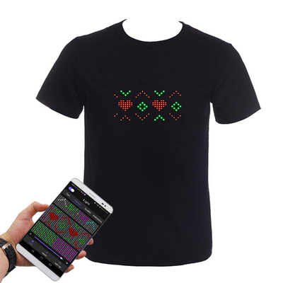 Bluetooth Smart LED Lighting T Shirt Kontrola aplikacji mobilnej Programowalne słowo