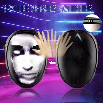Halloween Party Inteligentna maska ​​​​na twarz LED Kontrolowana przez aplikację Zmiana twarzy Bluetooth