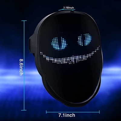 Halloween Party Inteligentna maska ​​​​na twarz LED Kontrolowana przez aplikację Zmiana twarzy Bluetooth