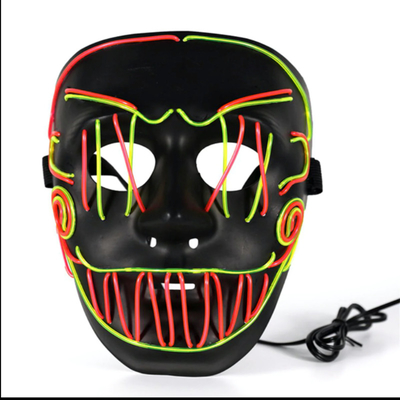Cross Stitch Joker Halloween Led maska ​​na twarz na imprezę zapalają się w ciemności