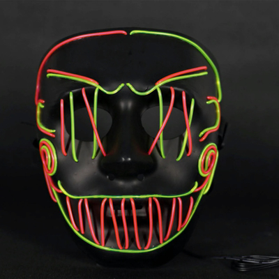 Cross Stitch Joker Halloween Led maska ​​na twarz na imprezę zapalają się w ciemności