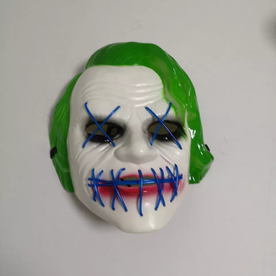 Zielona Joker Halloween Led Light Up Maska na bal przebierańców Cosplay!