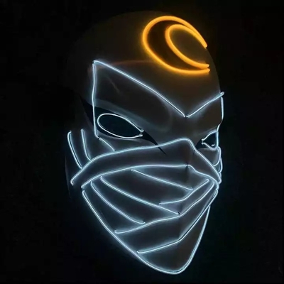 Moon Knight Halloween Light Up Led Mask Pvc Materiał świecący w ciemności