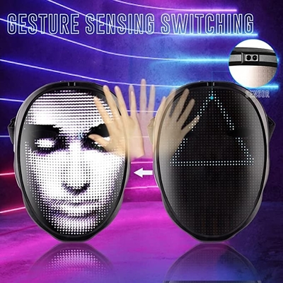 APP Control Party Maska LED USB Akumulator DIY Zdjęcia obrazu na Halloween Cosplay