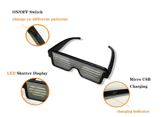 USB Charge Świecące Magiczne Okulary LED Świąteczne Migające Światło Neonowe Okulary Rave