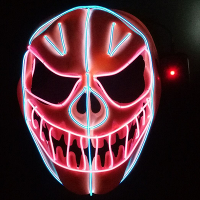 Dynia Halloween Elastyczna maska ​​​​elektryczna z drutu Świecąca maska ​​LED Neon Holiday Lighting Mask