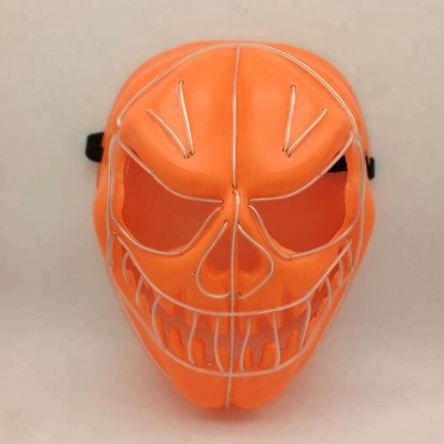 Dynia Halloween Elastyczna maska ​​​​elektryczna z drutu Świecąca maska ​​LED Neon Holiday Lighting Mask