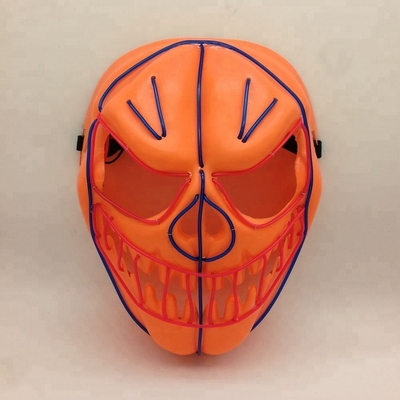 Dynia Halloween Elastyczna maska ​​​​elektryczna z drutu Świecąca maska ​​LED Neon Holiday Lighting Mask